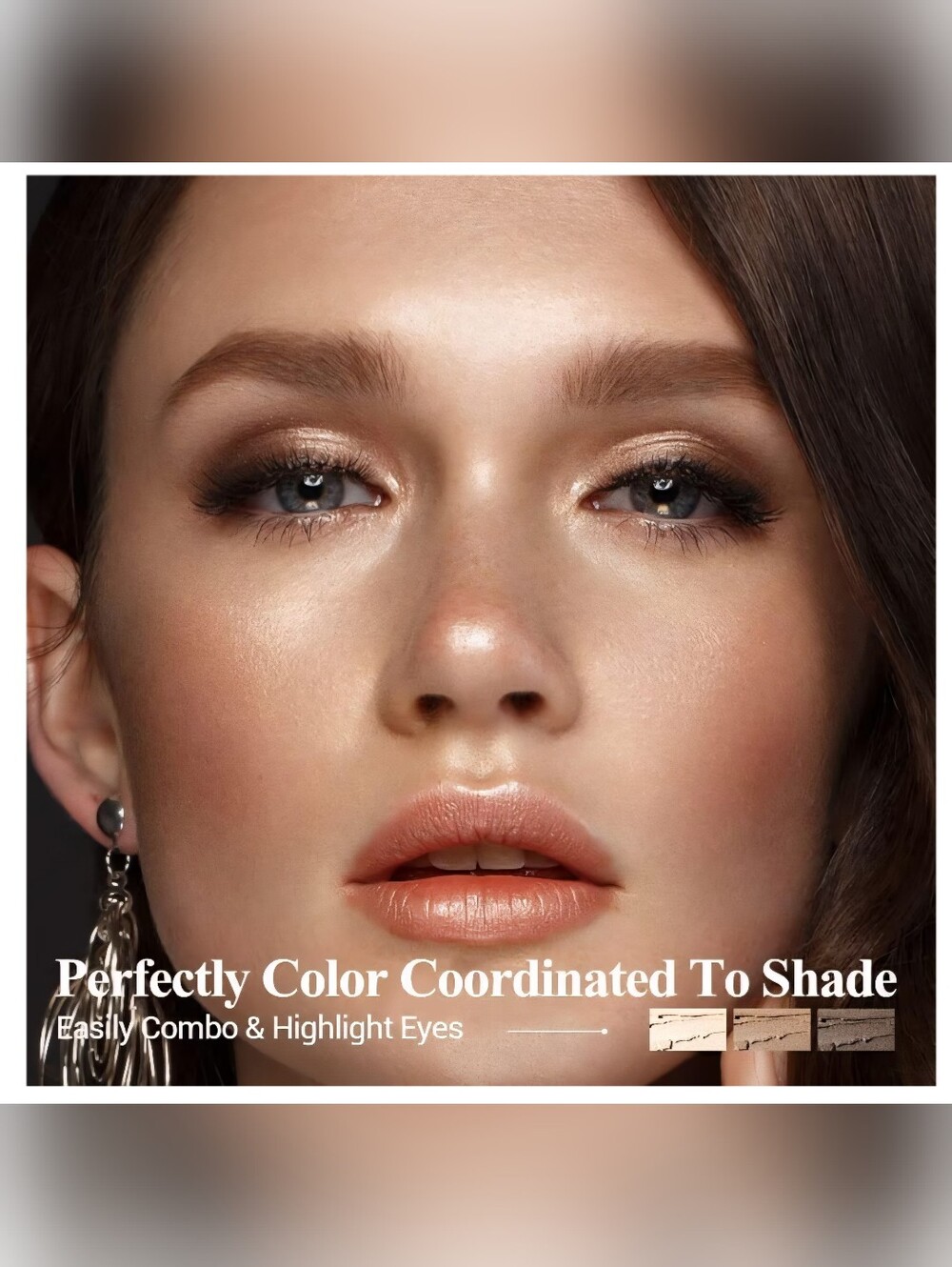 6pc. Metallic & Matte Cream Eyeshadow Sticks- Rose Gold & Brown- Built In Brush - Picture 3 of 10
